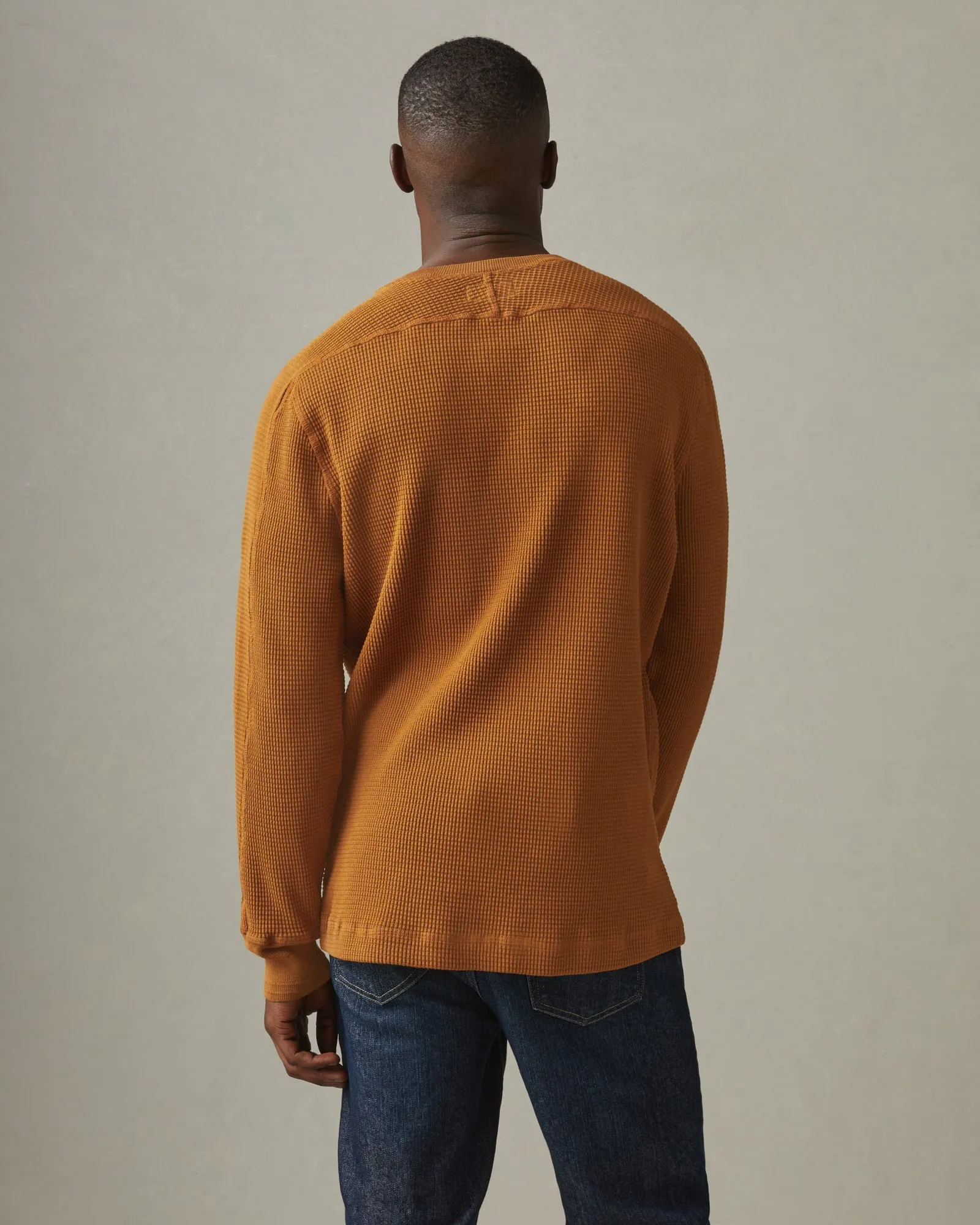 Men's Waffle Crew Long Sleeve - Honey sold by American Giant product image thumbnail 3