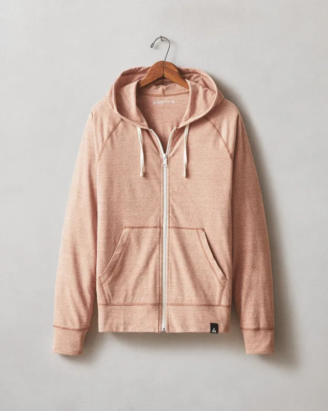 Men's Lightweight Full Zip - Canyon Clay Heather sold by American Giant