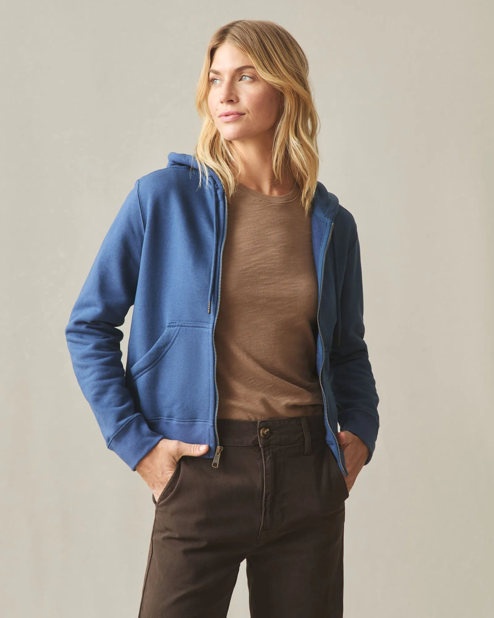 Women's Relaxed Classic Full Zip 2.0 - Marine Navy sold by American Giant product image thumbnail 3
