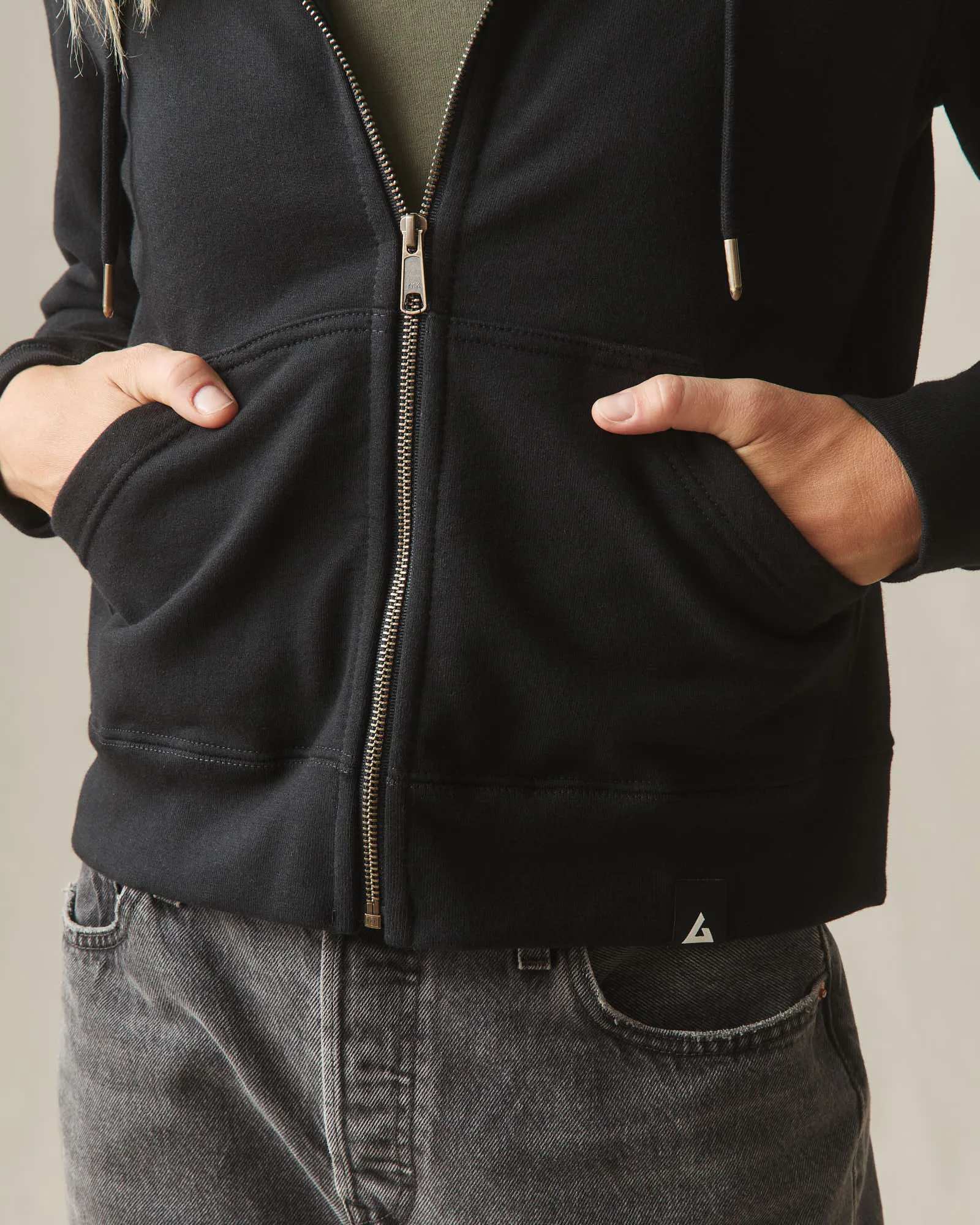Women's Relaxed Classic Full Zip 2.0 - Black sold by American Giant product image thumbnail 3