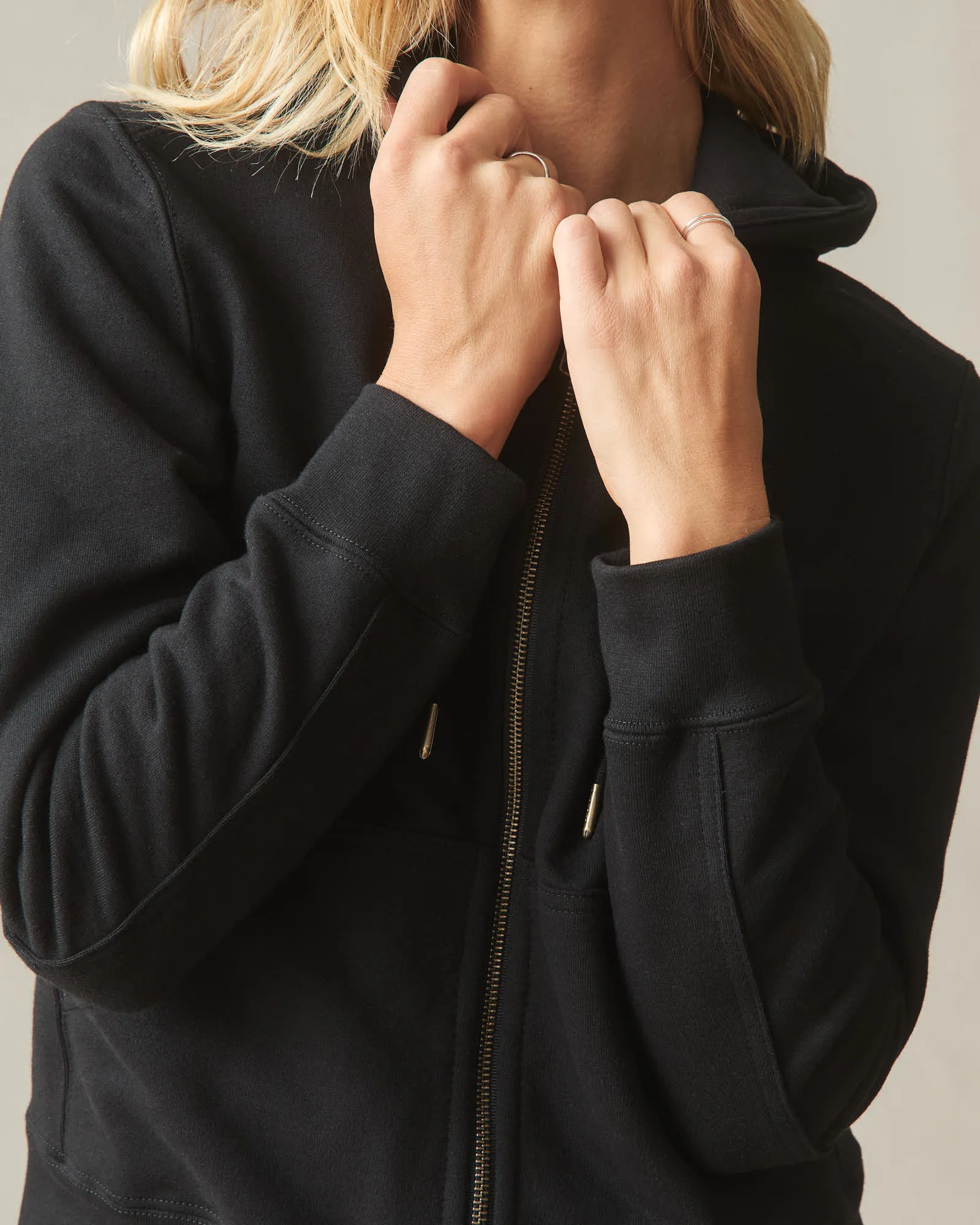 Women's Relaxed Classic Full Zip 2.0 - Black sold by American Giant product image thumbnail 5