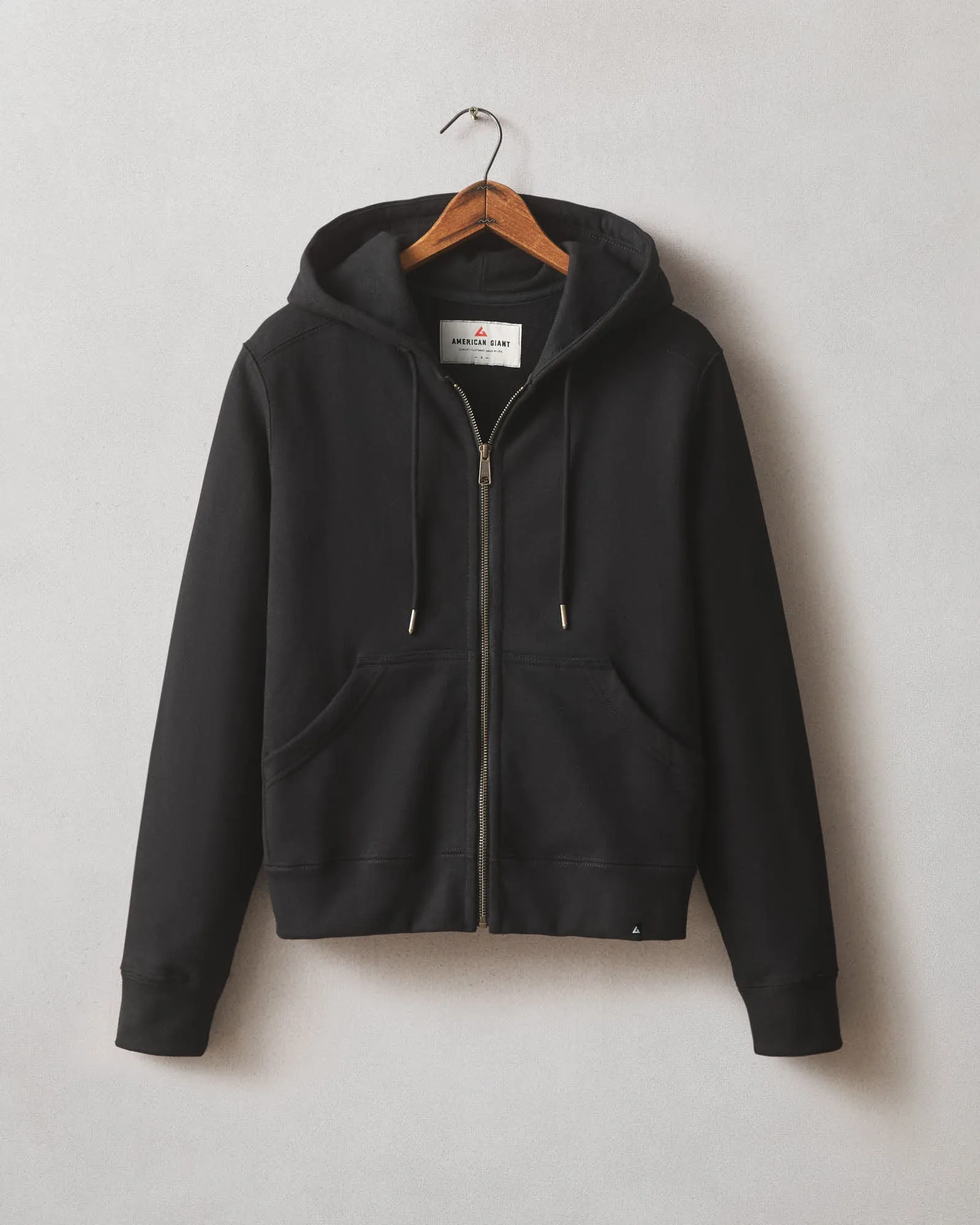 Women's Relaxed Classic Full Zip 2.0 - Black sold by American Giant