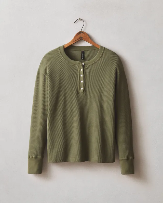 Women's Thermal Henley - Olive sold by American Giant