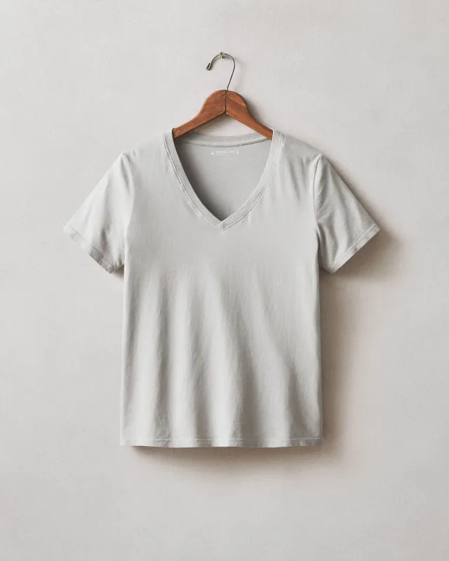 Women's Classic Cotton V-Neck Tee - Ghost Grey sold by American Giant