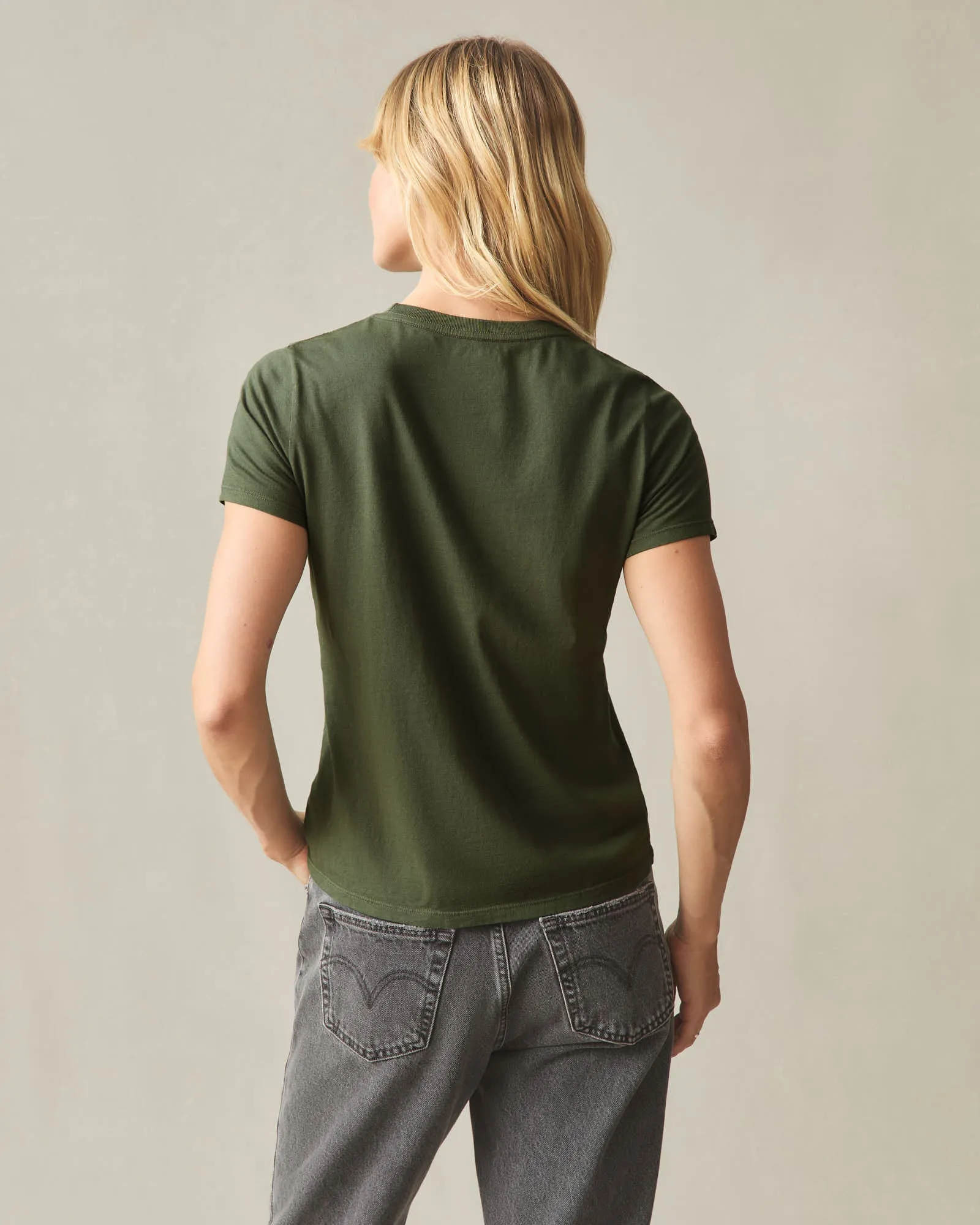 Women's Classic Cotton Crew Tee - Olive sold by American Giant product image thumbnail 4