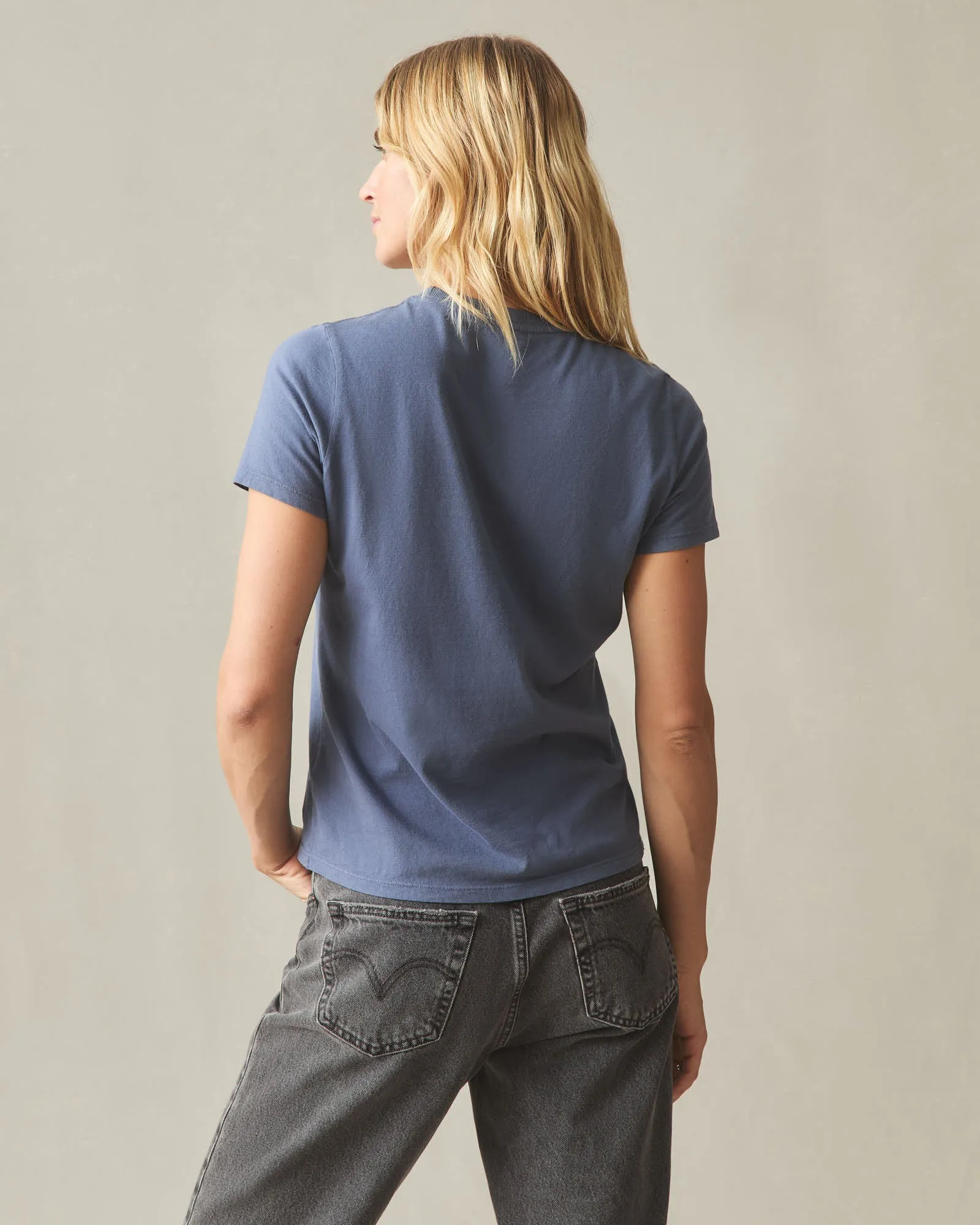 Women's Classic Cotton Crew Tee - Blue Jean sold by American Giant product image thumbnail 4