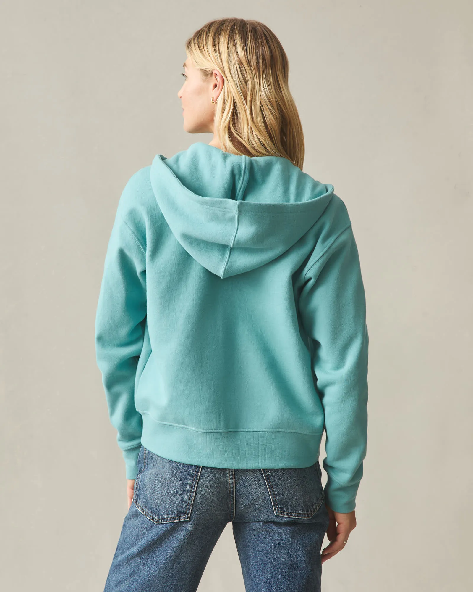 Women's Midweight Full Zip - Teal sold by American Giant product image thumbnail 4
