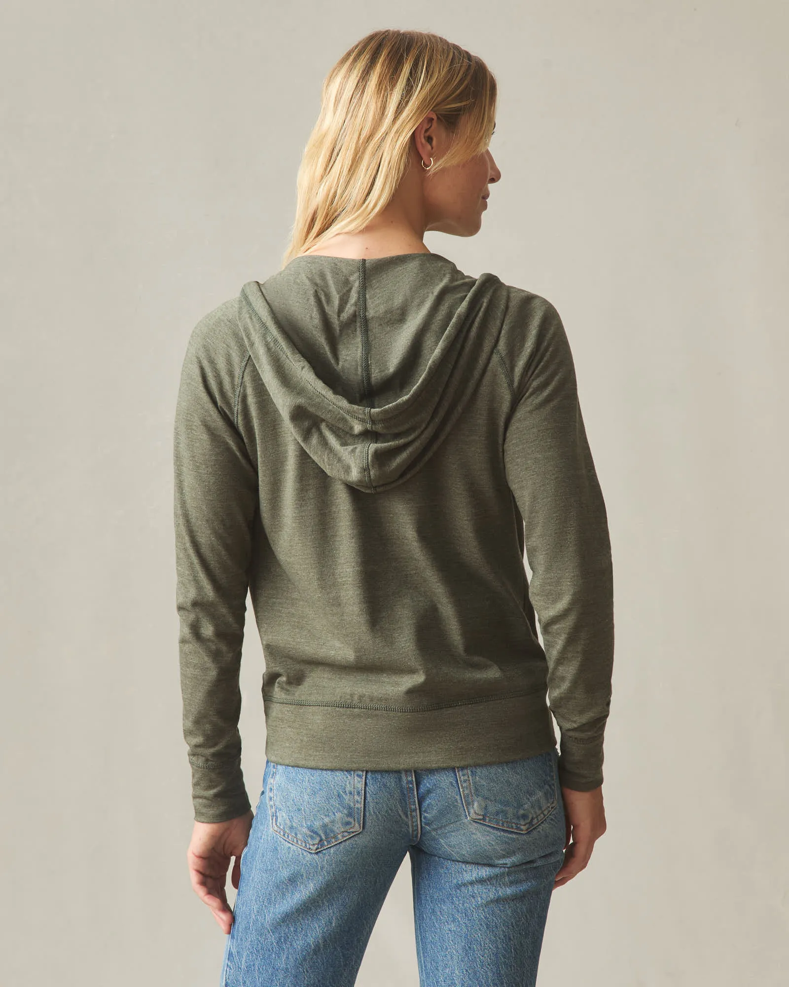 Women's Lightweight Full Zip - Forest Night Heather sold by American Giant product image thumbnail 4
