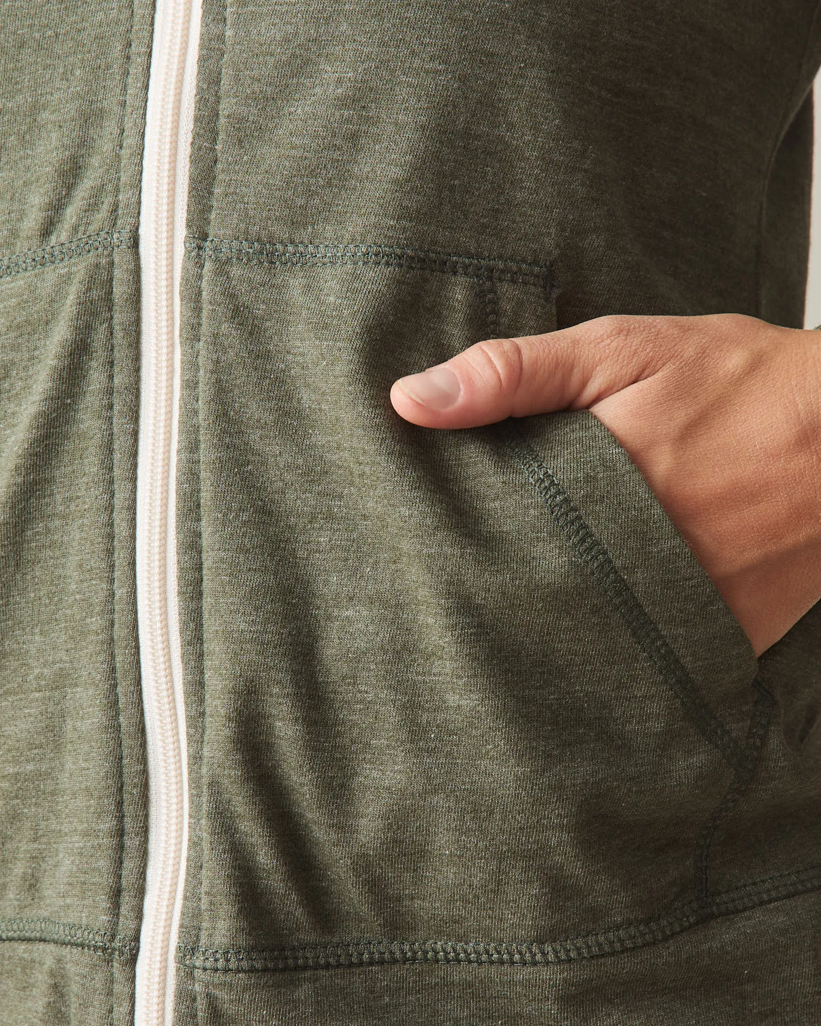 Women's Lightweight Full Zip - Forest Night Heather sold by American Giant product image thumbnail 3