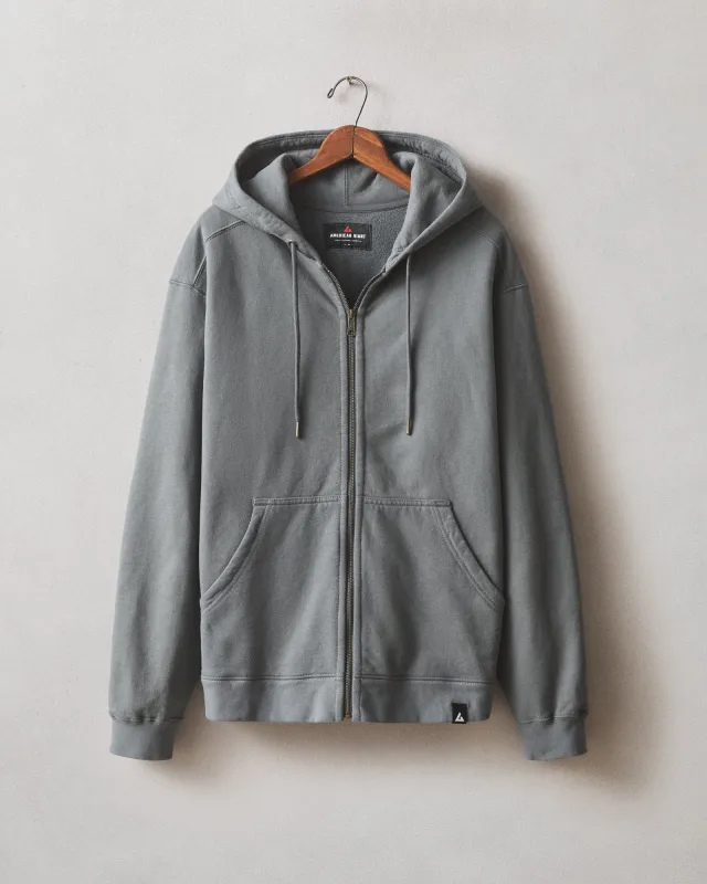 Men's Relaxed Classic Full Zip - Lava Smoke sold by American Giant