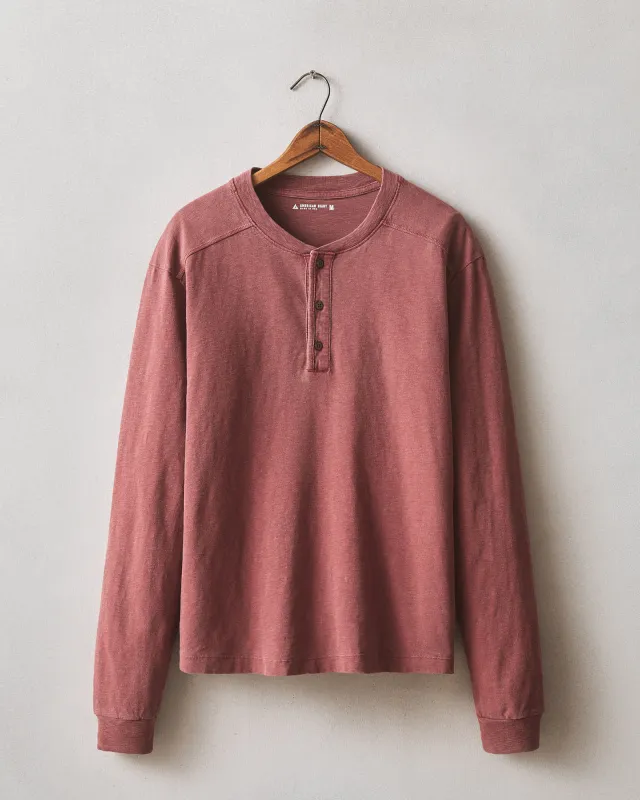 Men's Broken-In Premium Slub Long Sleeve Henley - Washed Redwood sold by American Giant