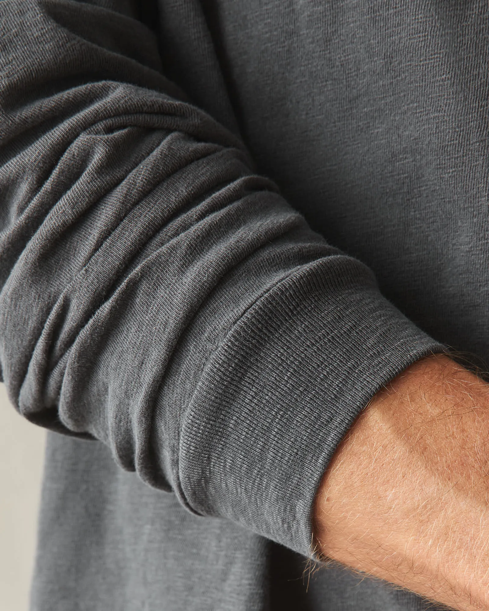 Men's Broken-In Premium Slub Long Sleeve Henley - Washed Black sold by American Giant product image thumbnail 5