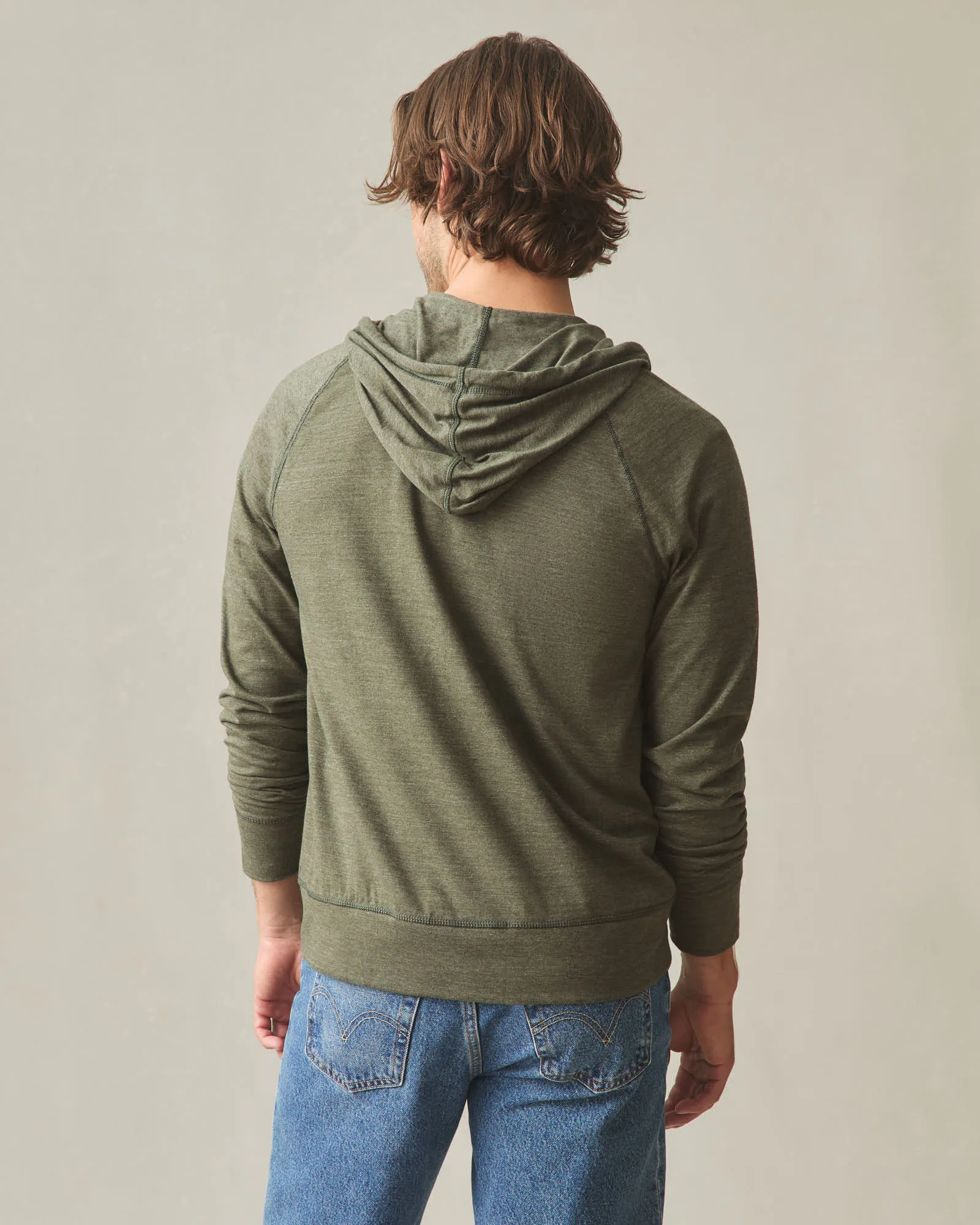 Men's Lightweight Full Zip - Forest Night Heather sold by American Giant product image thumbnail 3