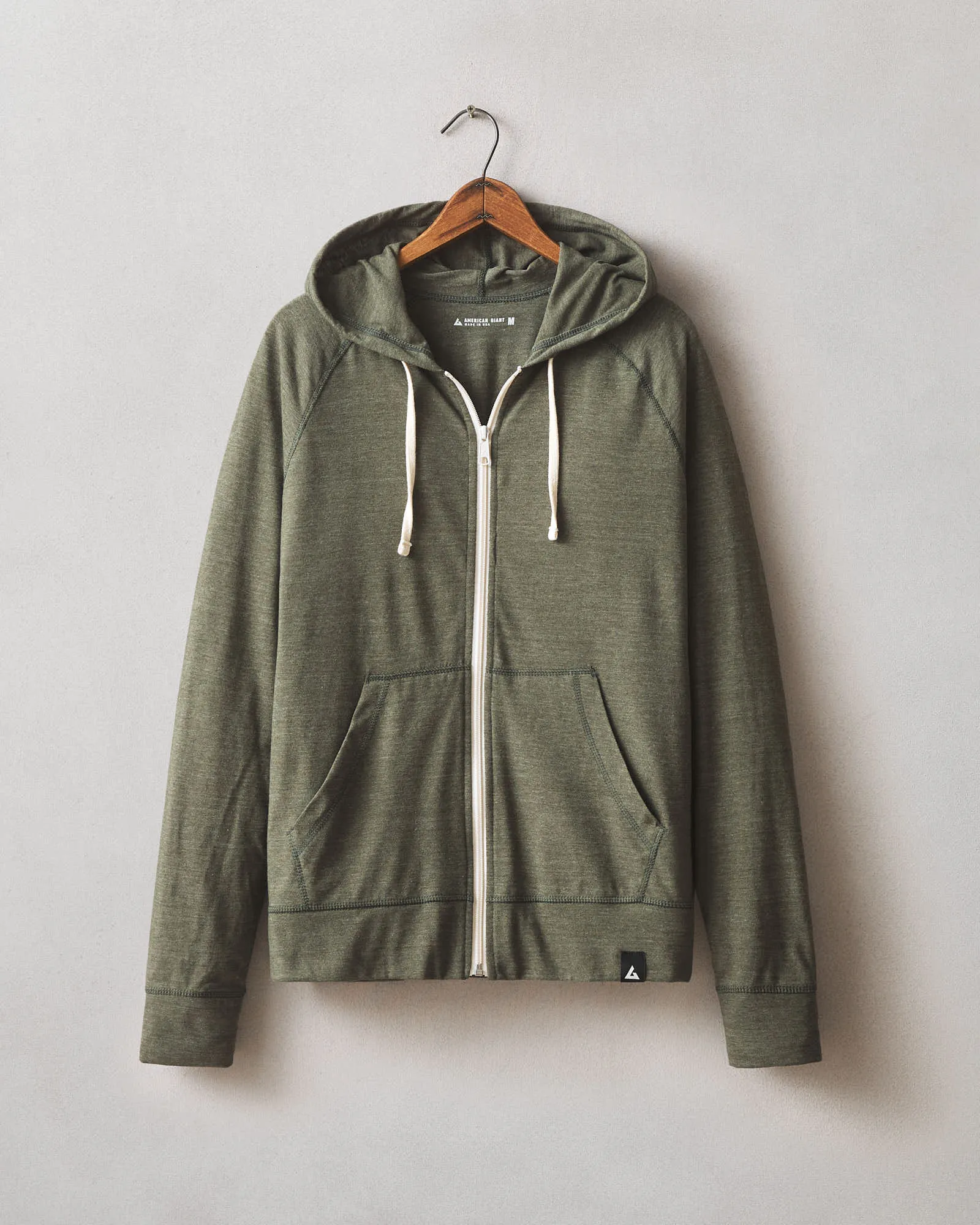 Men's Lightweight Full Zip - Forest Night Heather sold by American Giant