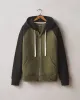 Men's Raglan Colorblock Midweight Full Zip - Deep Olive Black sold by American Giant