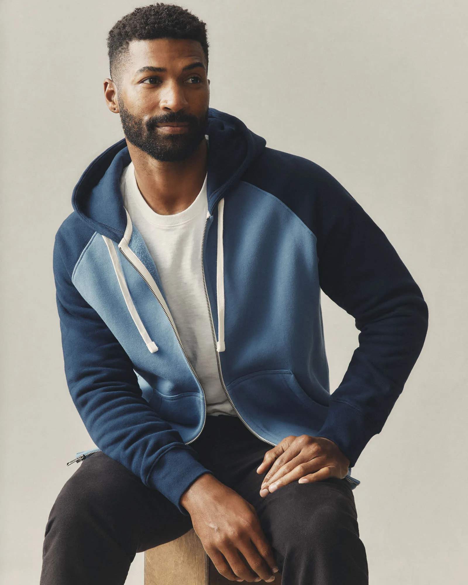 Men's Raglan Colorblock Midweight Full Zip - Riverside sold by American Giant product image thumbnail 5