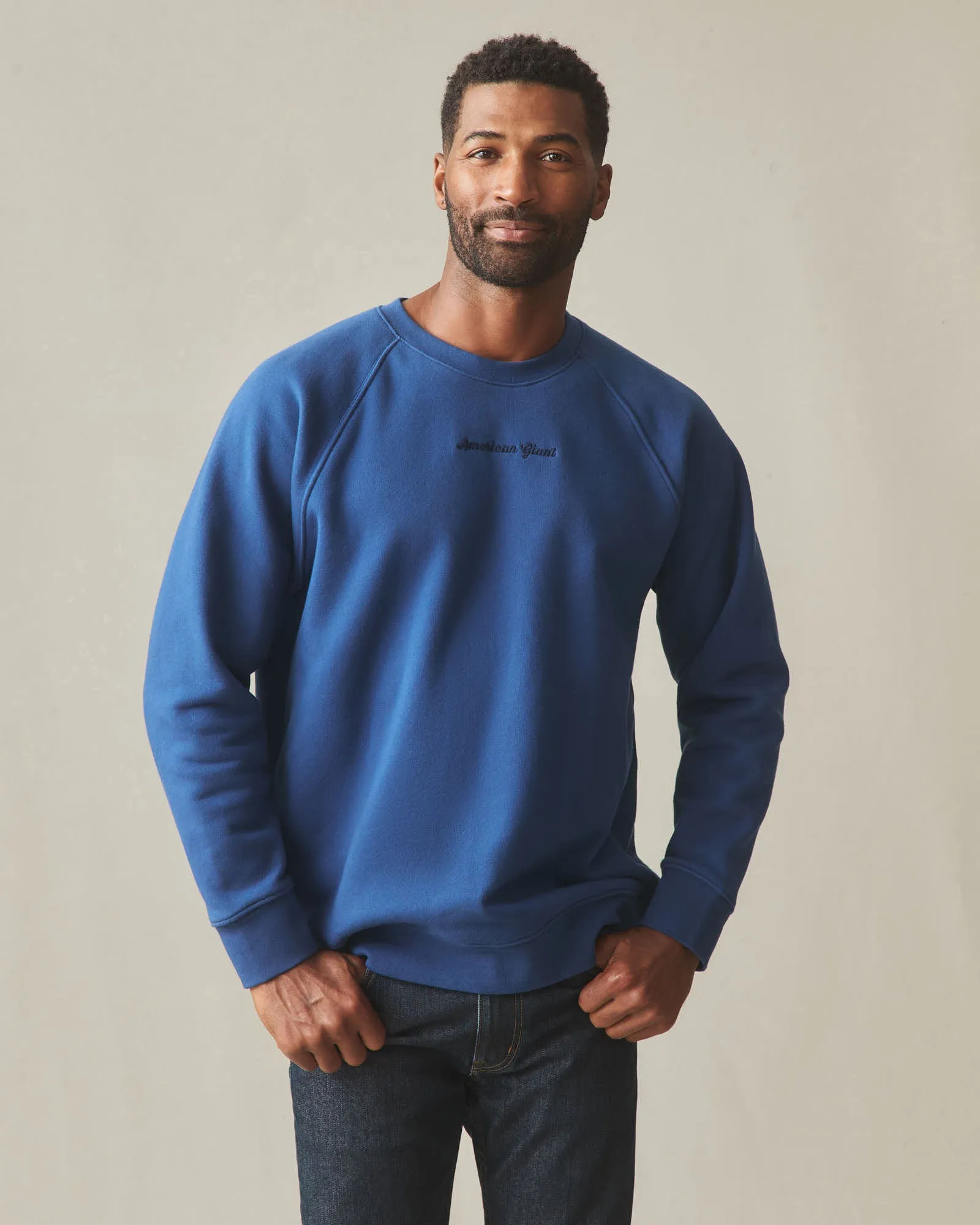 Men's Midweight Crewneck - Navy Peony sold by American Giant product image thumbnail 3