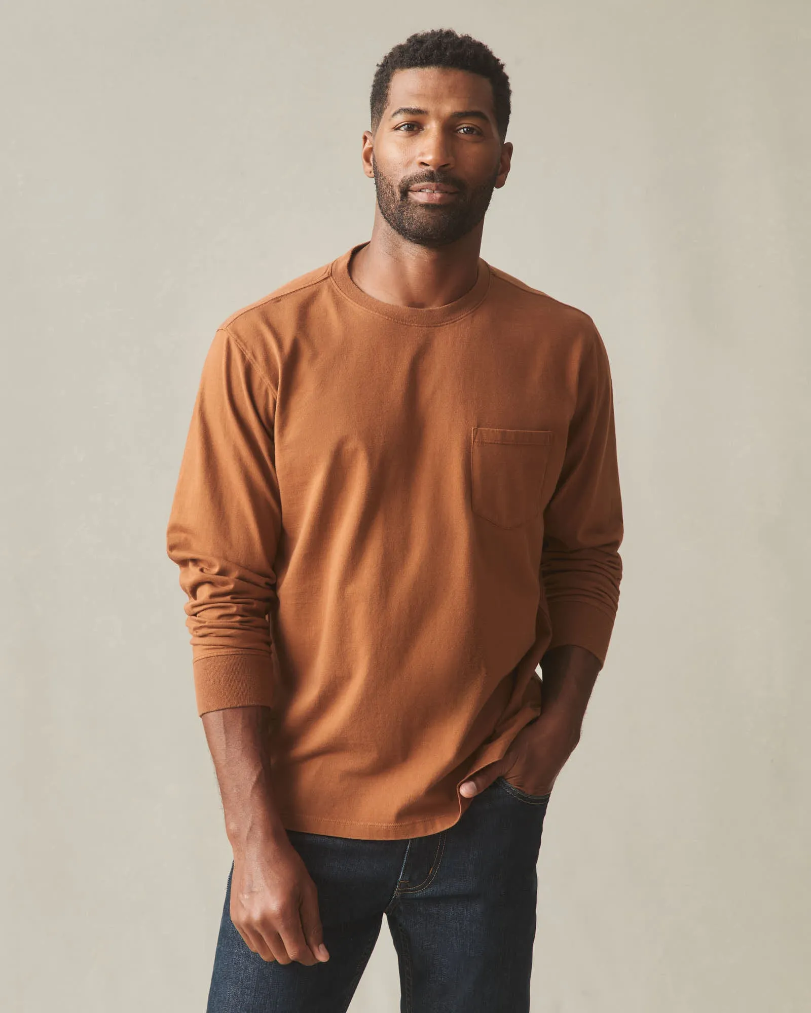 Men's Long Sleeve Pocket Tee - Tortoise Shell sold by American Giant product image thumbnail 2