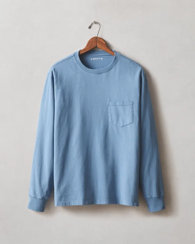Men's Long Sleeve Pocket Tee - Quiet Harbor sold by American Giant