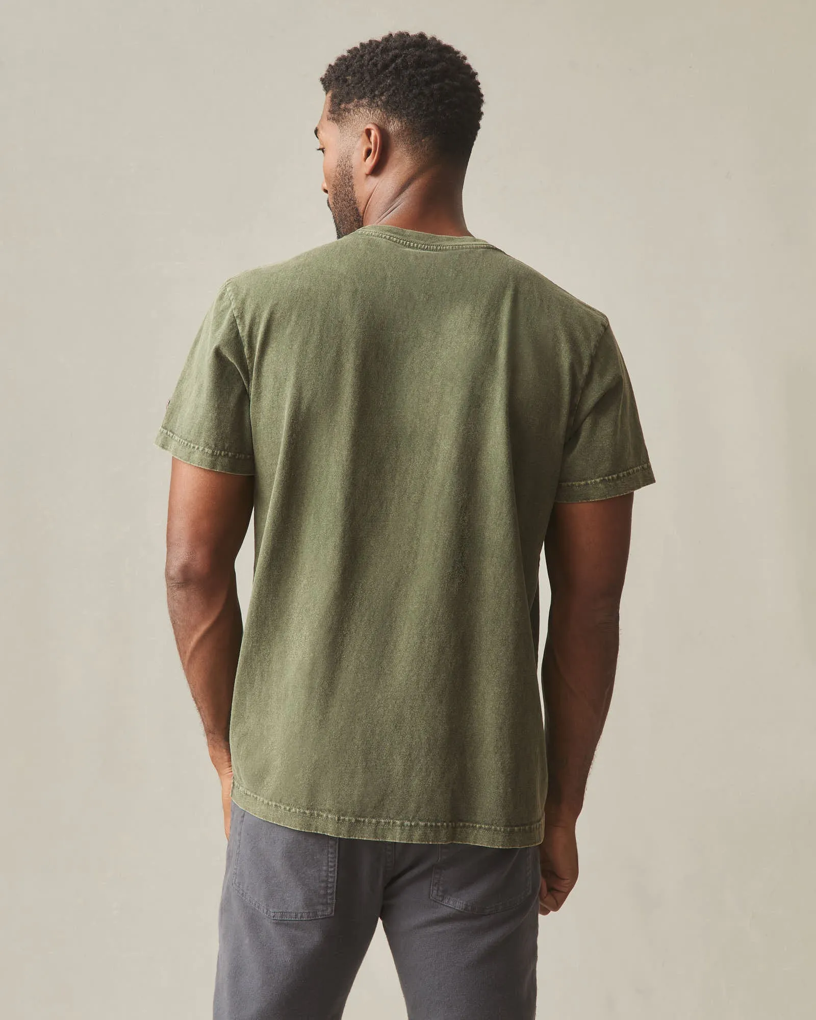 Men's Vintage Crew Tee - Mineral Wash Deep Olive sold by American Giant product image thumbnail 2