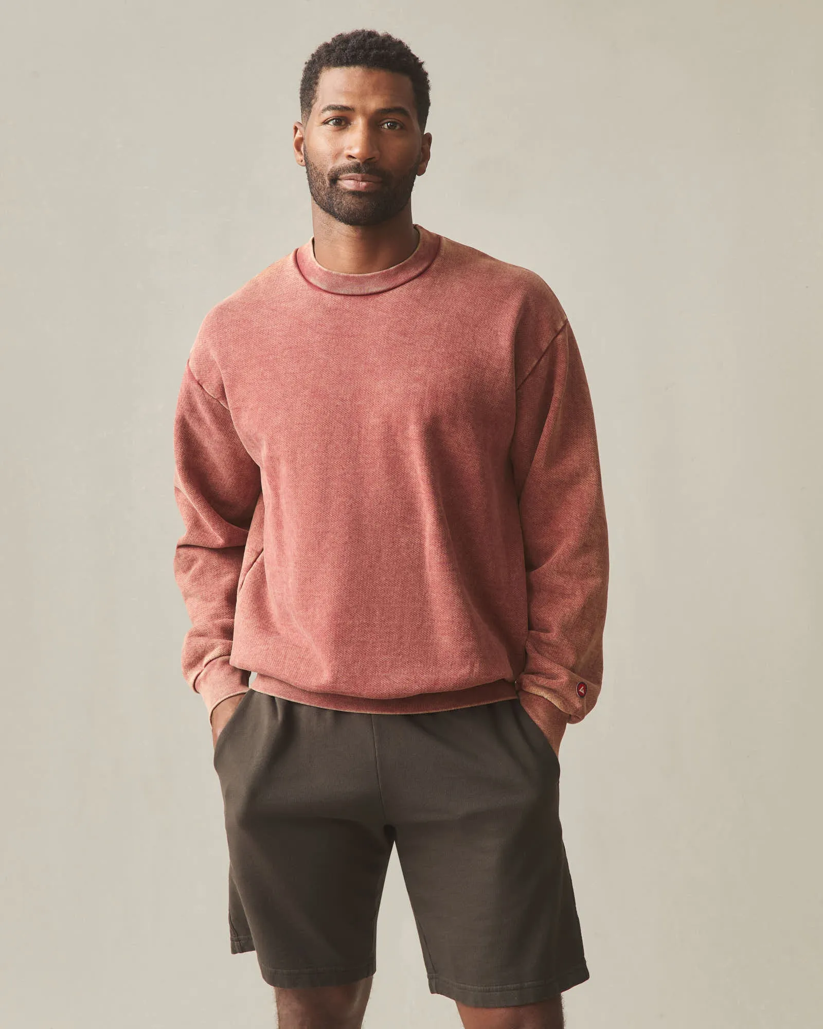 Unisex American Vintage Crew Sweatshirt - Mineral Wash Russet Brown sold by American Giant product image thumbnail 2