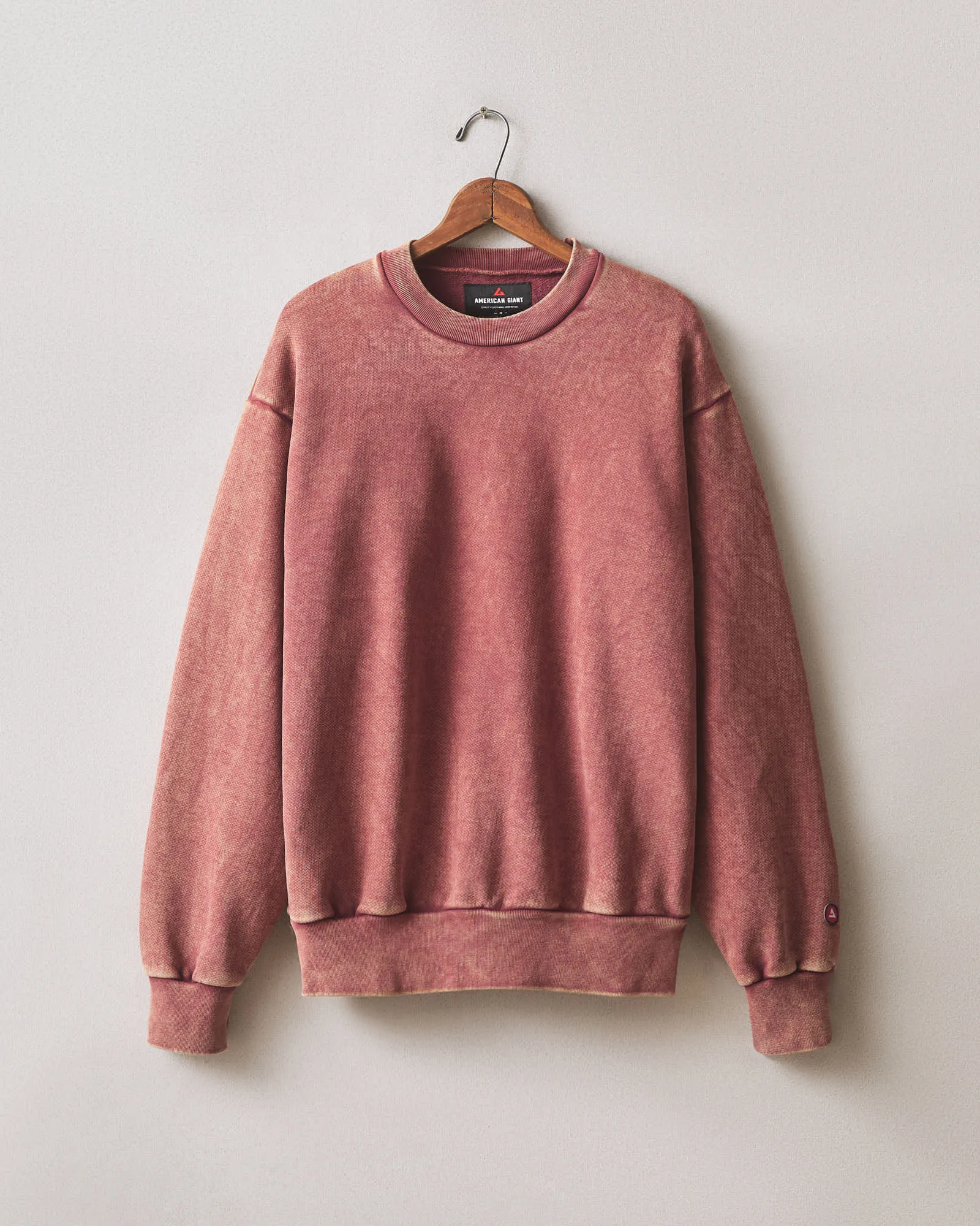 Unisex American Vintage Crew Sweatshirt - Mineral Wash Russet Brown sold by American Giant