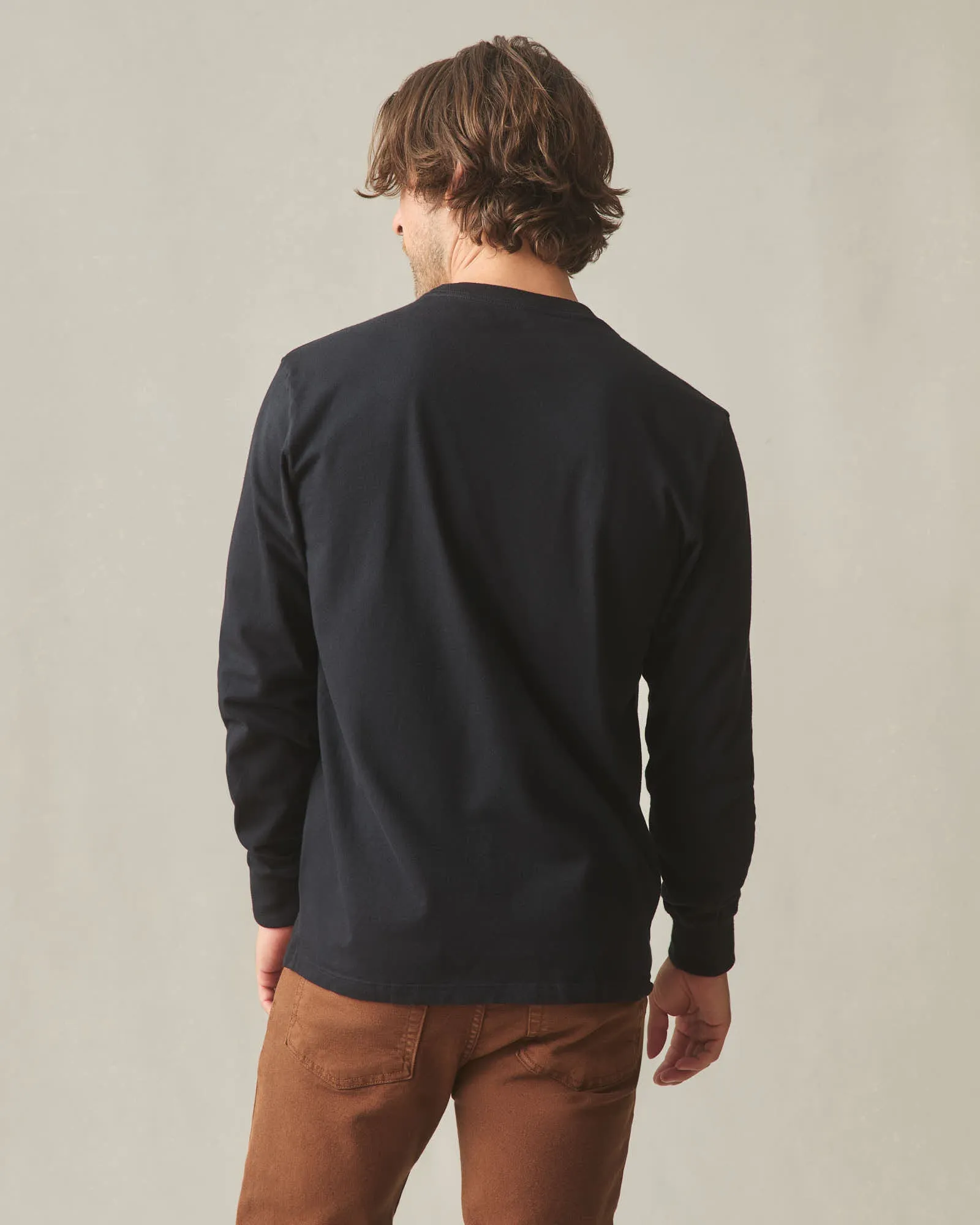 Men's Long Sleeve Pocket Tee - Black sold by American Giant product image thumbnail 2