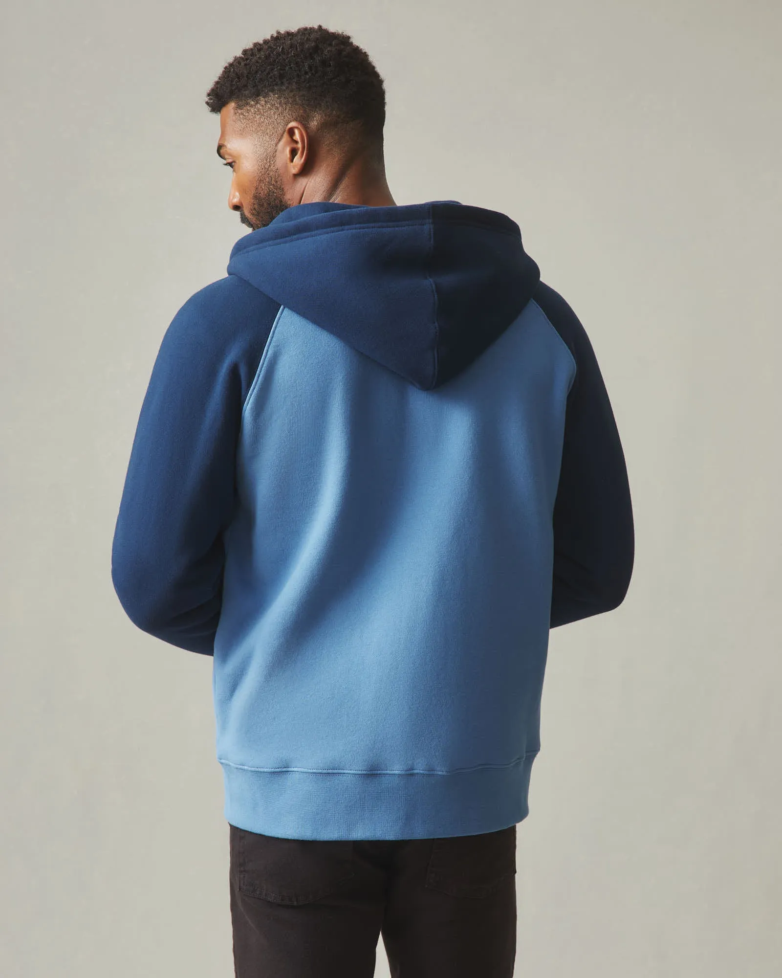 Men's Raglan Colorblock Midweight Full Zip - Riverside Varsity Blue sold by American Giant product image thumbnail 3