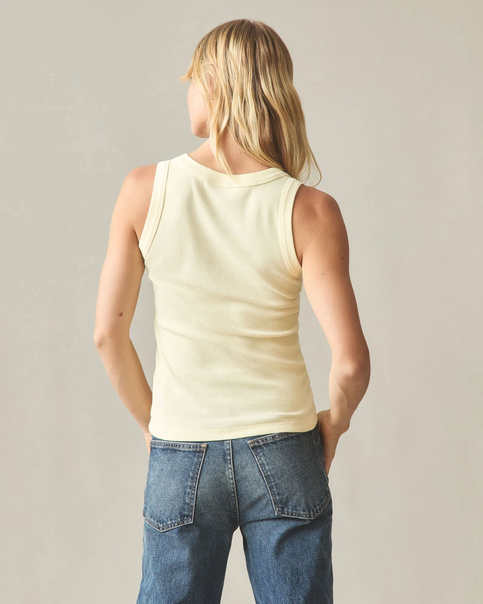 Women's Rib Tank - Almond Oil sold by American Giant product image thumbnail 4