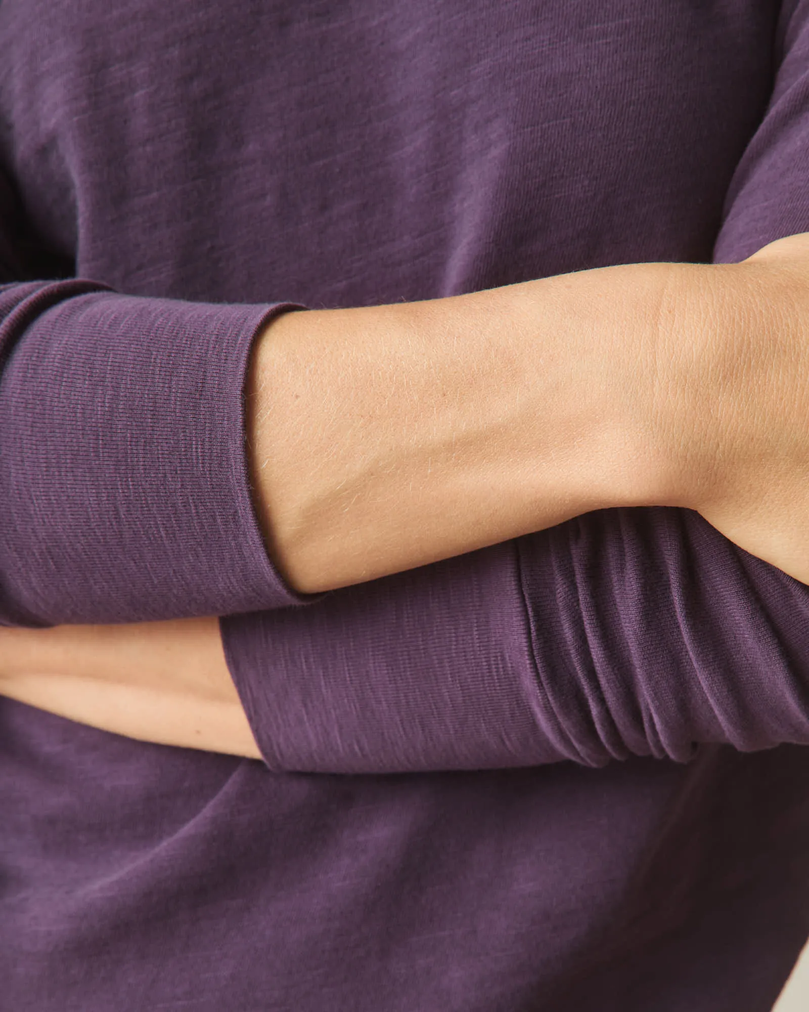 Women's Premium Slub Long Sleeve Crew Tee - Grapeseed sold by American Giant product image thumbnail 4