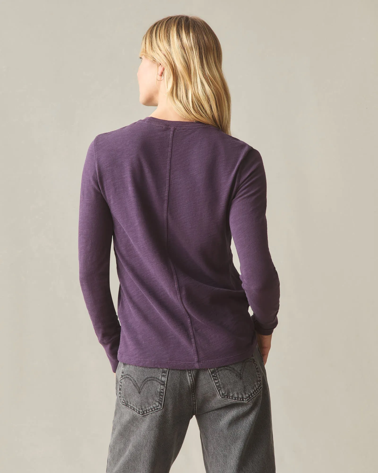 Women's Premium Slub Long Sleeve Crew Tee - Grapeseed sold by American Giant product image thumbnail 5