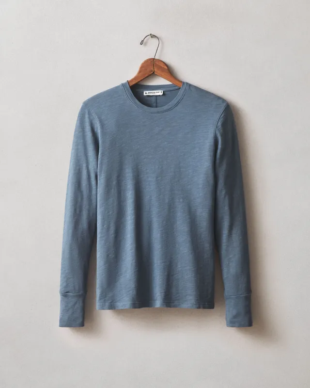 Women's Premium Slub Long Sleeve Crew Tee - Denim sold by American Giant