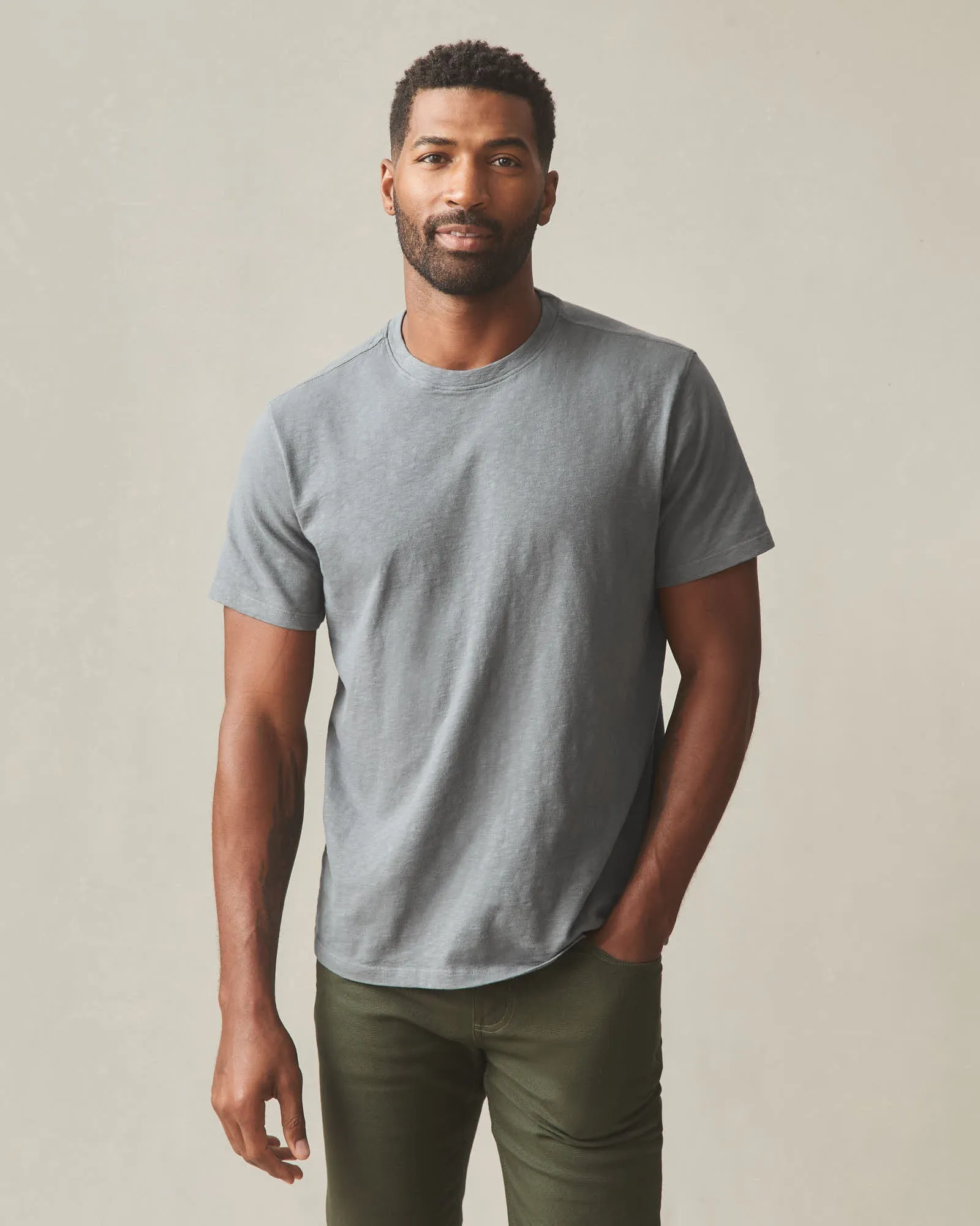 Men's Premium Slub Crew Tee - Lava Smoke sold by American Giant