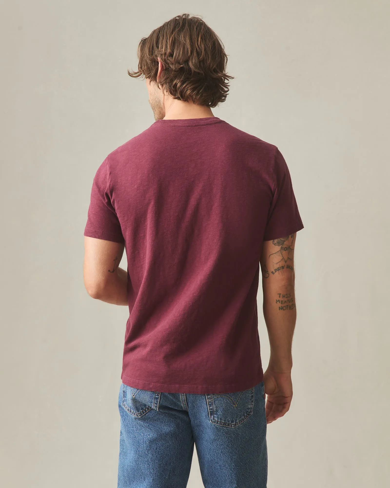 Men's Premium Slub Crew Tee - Zinfandel sold by American Giant product image thumbnail 4
