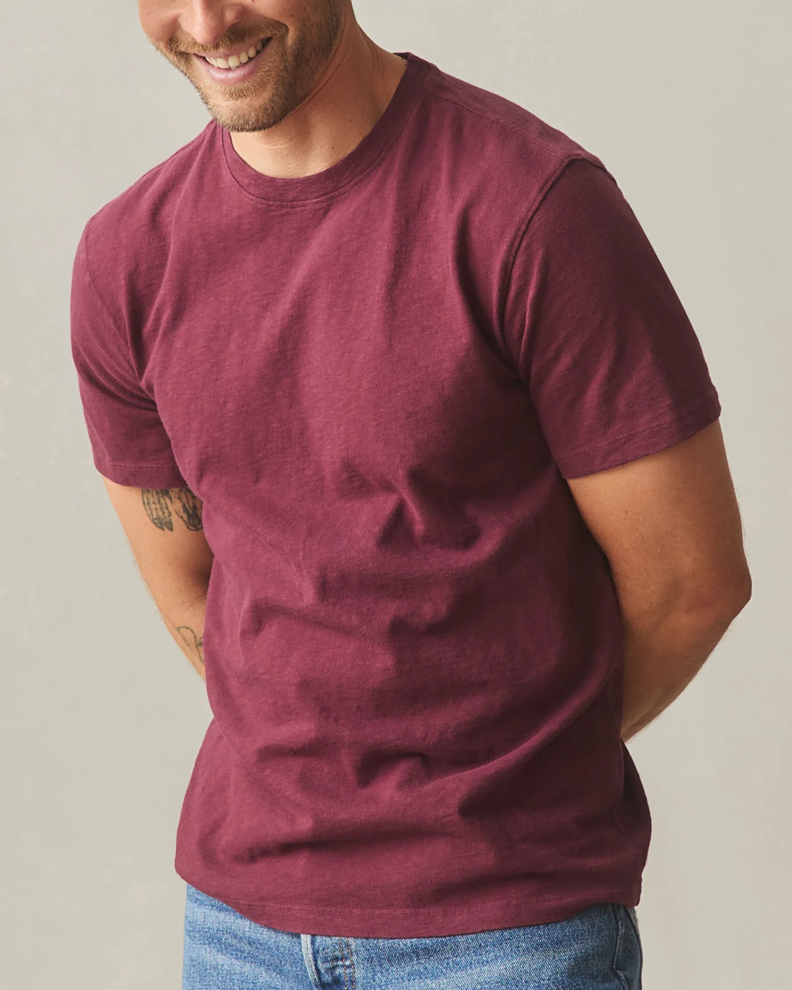 Men's Premium Slub Crew Tee - Zinfandel sold by American Giant product image thumbnail 3