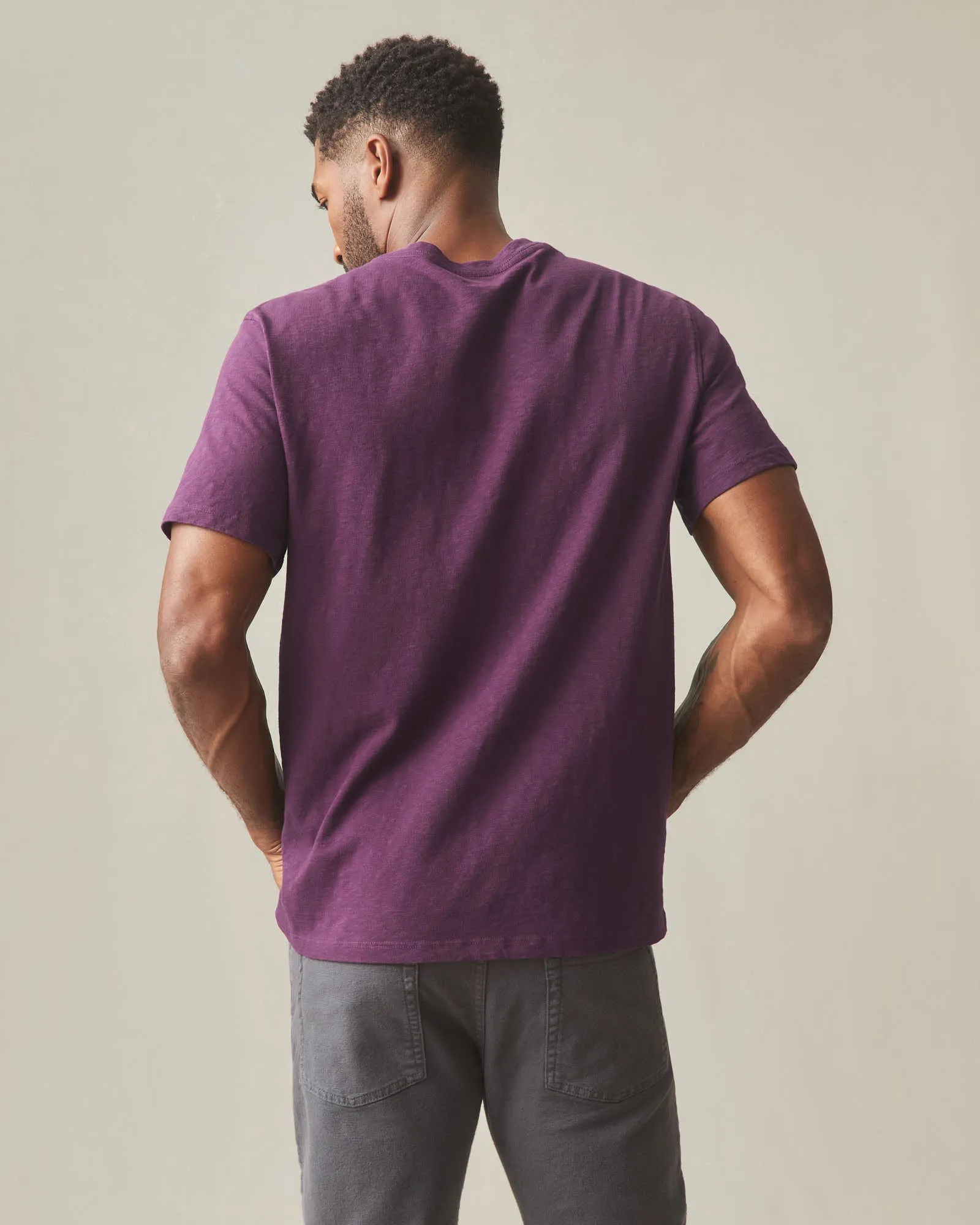 Men's Premium Slub V-Neck Tee - Italian Plum sold by American Giant product image thumbnail 4