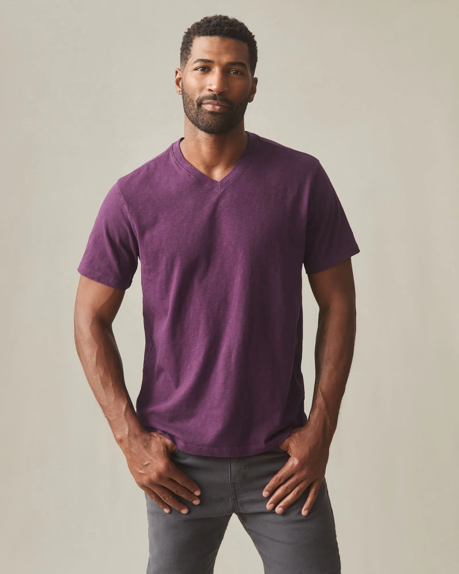 Men's Premium Slub V-Neck Tee - Italian Plum sold by American Giant product image thumbnail 2