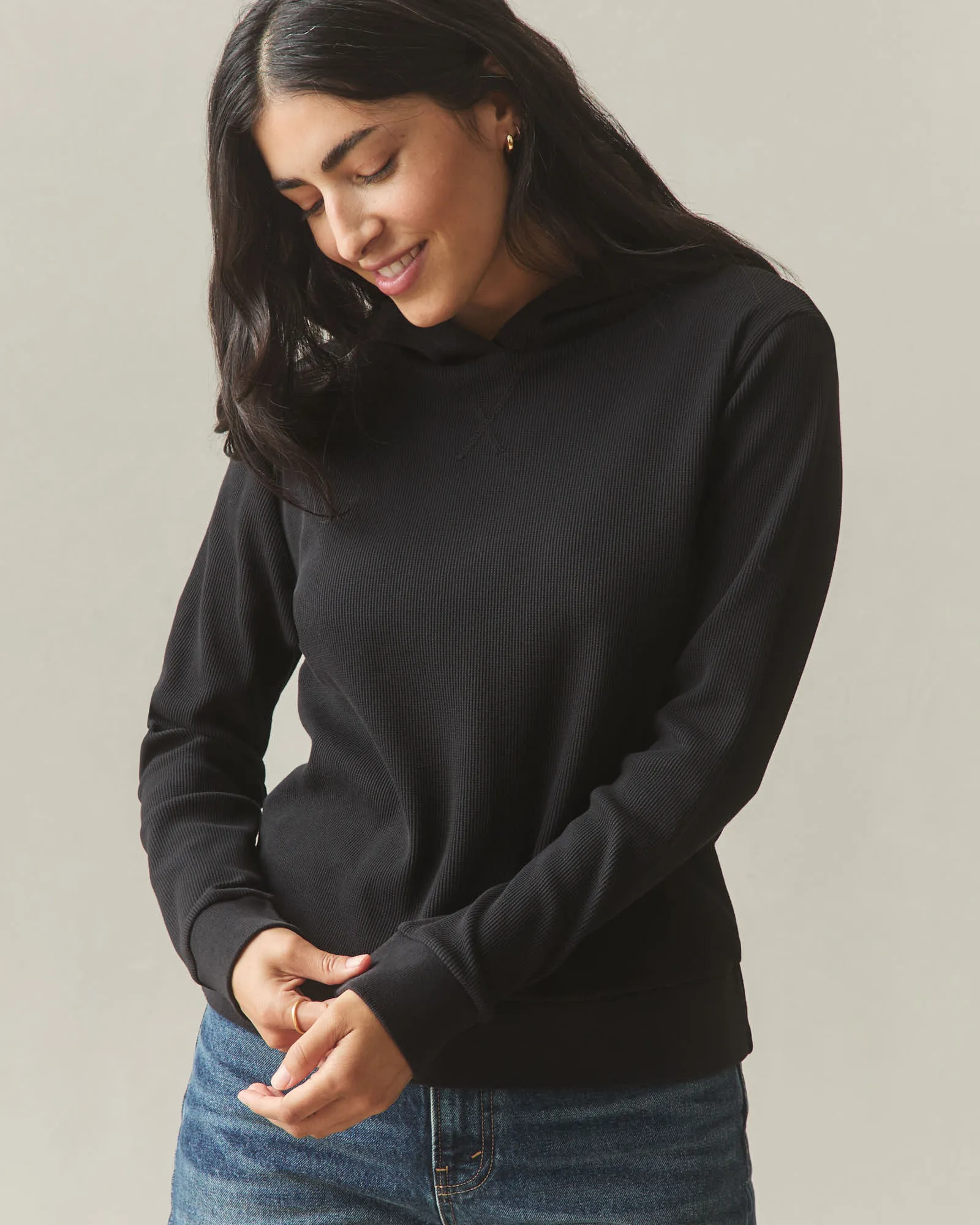 Women's Thermal Pullover - Black sold by American Giant product image thumbnail 2