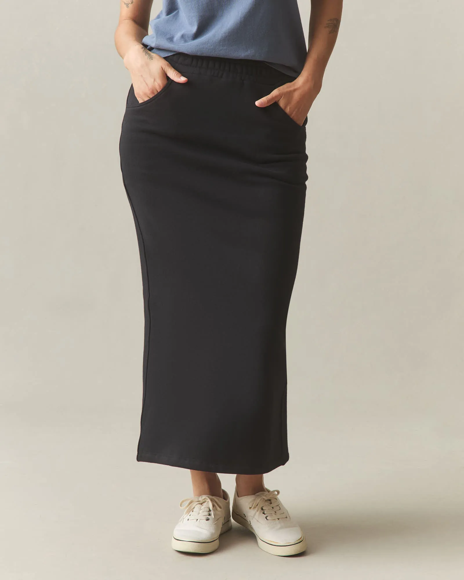 Women's Midweight Fleece Skirt - Black sold by American Giant