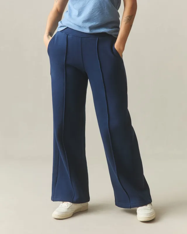 Women's Pintuck Flare Pant - Pageant Blue sold by American Giant