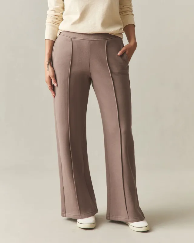 Women's Pintuck Flare Pant - Coffee Quartz made by American Giant