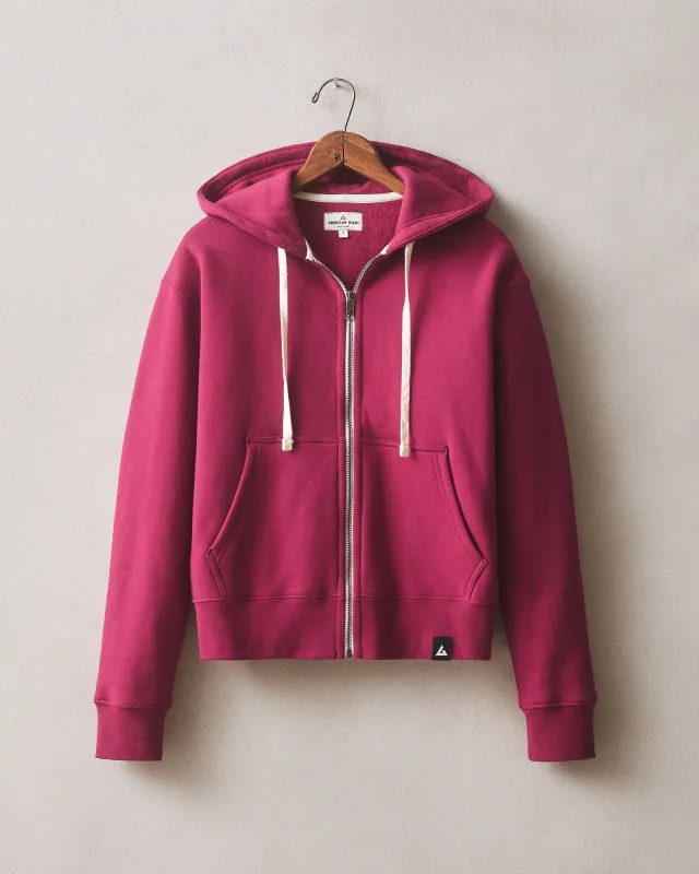 Women's Midweight Full Zip - Beet Red sold by American Giant