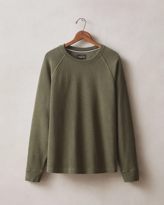 Men's French Rib Crew - Olive sold by American Giant