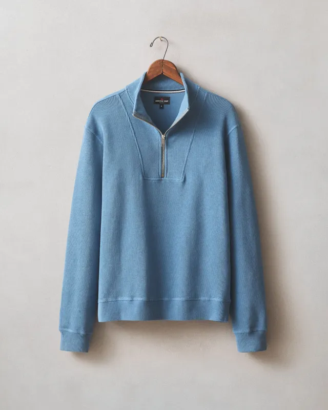 Men's French Rib Half Zip - Quiet Harbor sold by American Giant