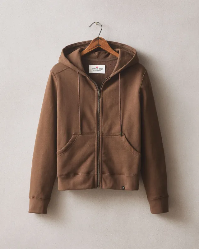 Women's Relaxed Classic Full Zip 2.0 - Chestnut sold by American Giant