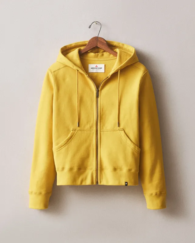 Women's relaxed Classic Full Zip 2.0 - Nugget Gold sold by American Giant