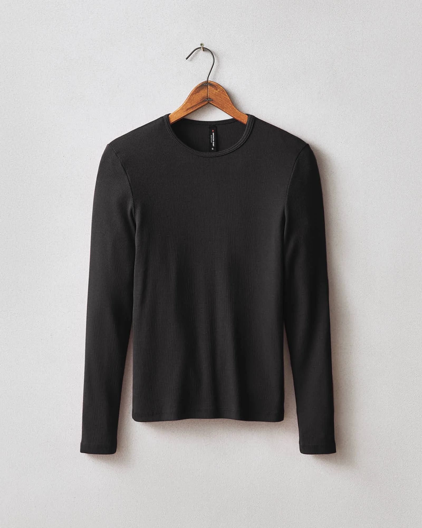 Women's Luxe Rib Crew Long Sleeve - Meteorite sold by American Giant