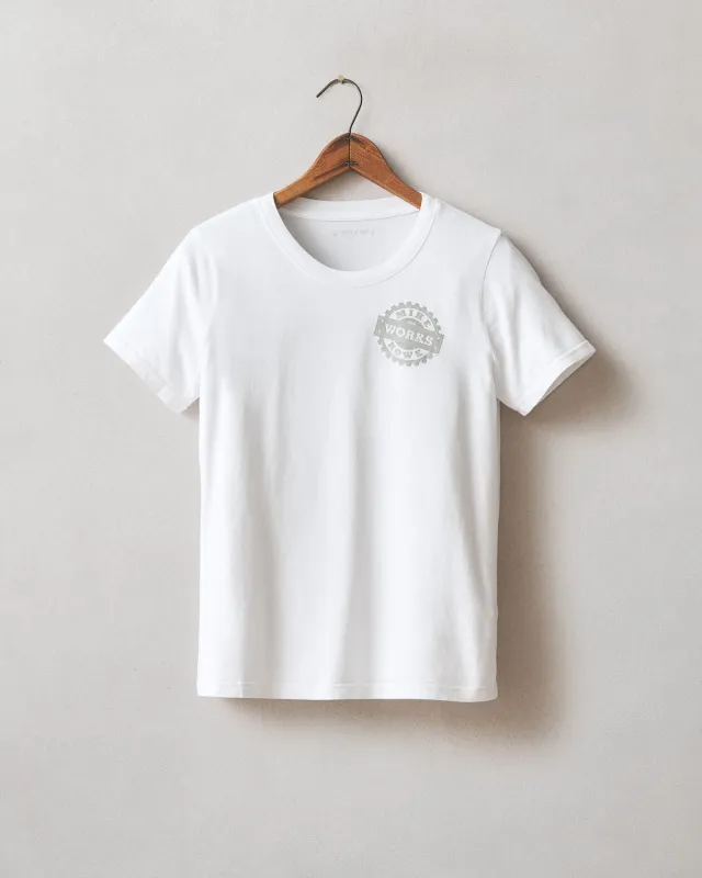 Women's Classic Cotton Crew Tee Mike Rowe - White sold by American Giant