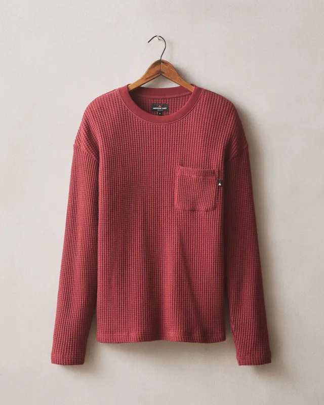Men's Waffle Pocket Long Sleeve - Russet Brown sold by American Giant