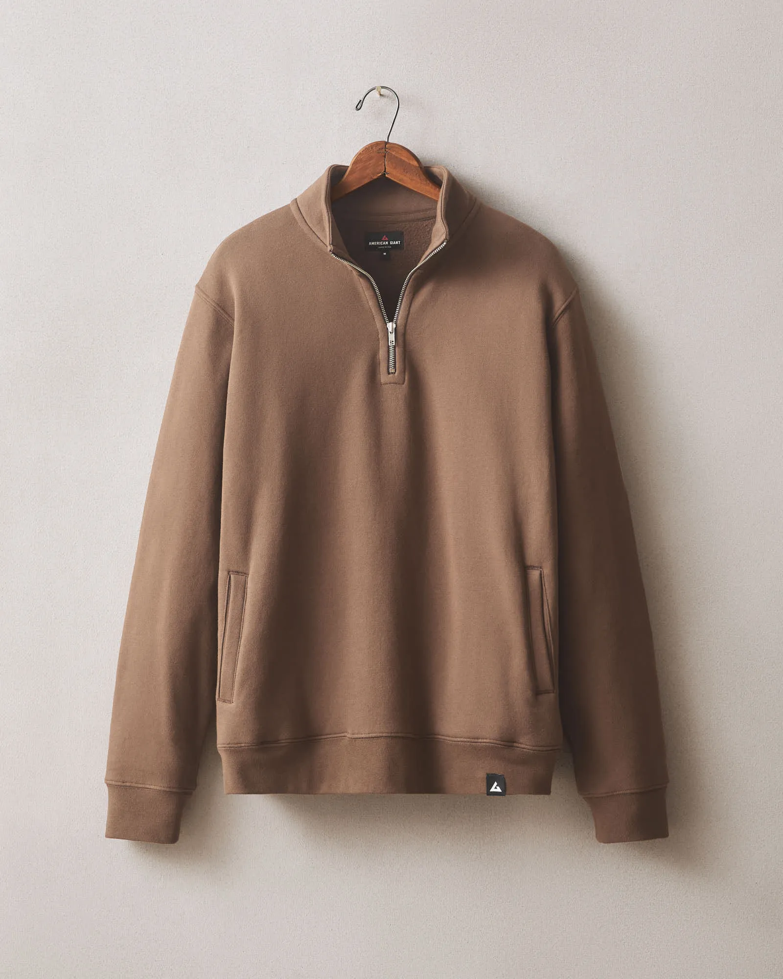 Men's Midweight Half Zip - Chestnut sold by American Giant